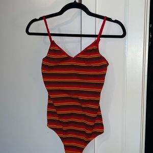 Wild Honey Red Stripped Bodysuit